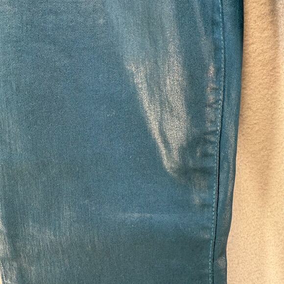 7 for All Mankind Jeans Women's 26 (2)Teal Blue High Waist Ankle Skinny NWT - Picture 5 of 16